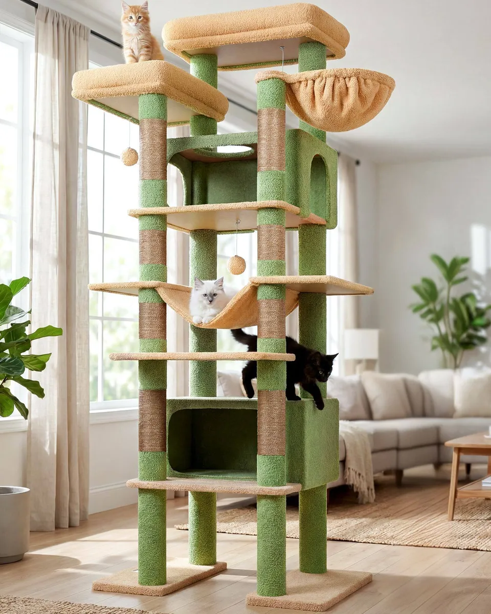 globlazer-f-series-f83b-arbre-chat-vert-cactus-83-pouces image 1