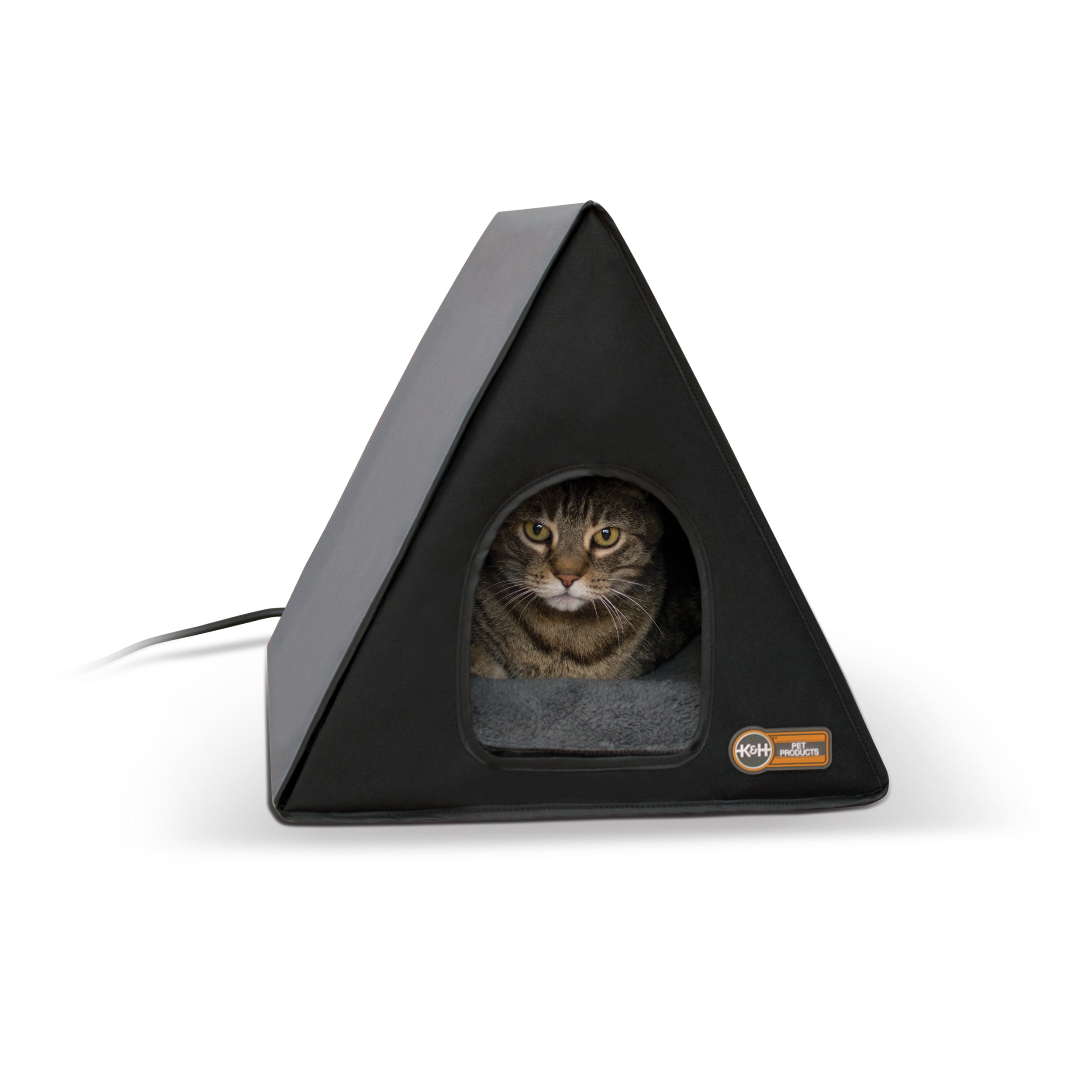 k-h-thermo-a-frame-niche-chat-chauffante-ext-rieur-gris-noir-20w image 1