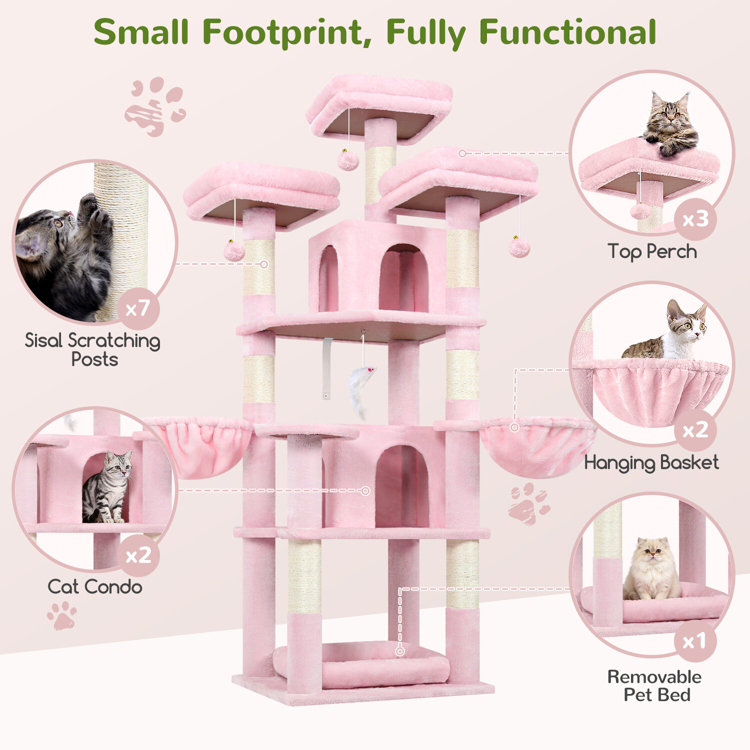 globlazer-f-series-f68b-arbre-chat-rose-68-pouces image 6