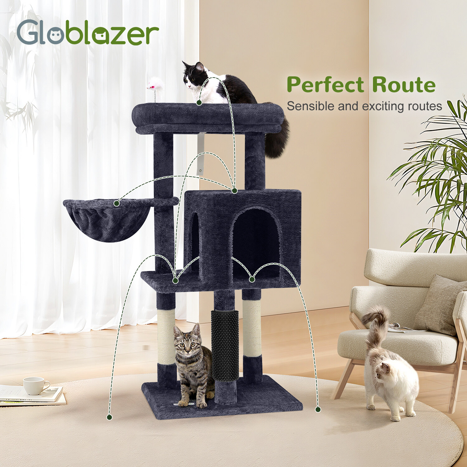 globlazer-f46b-arbre-chat-gris-fonc-117-cm-stable image 3