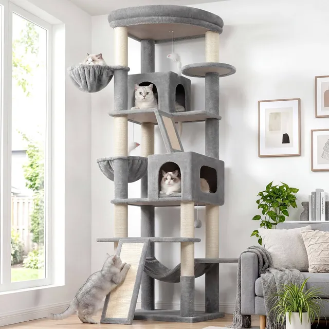 globlazer-s81f-arbre-chat-xxl-206-cm-gris-clair image 1