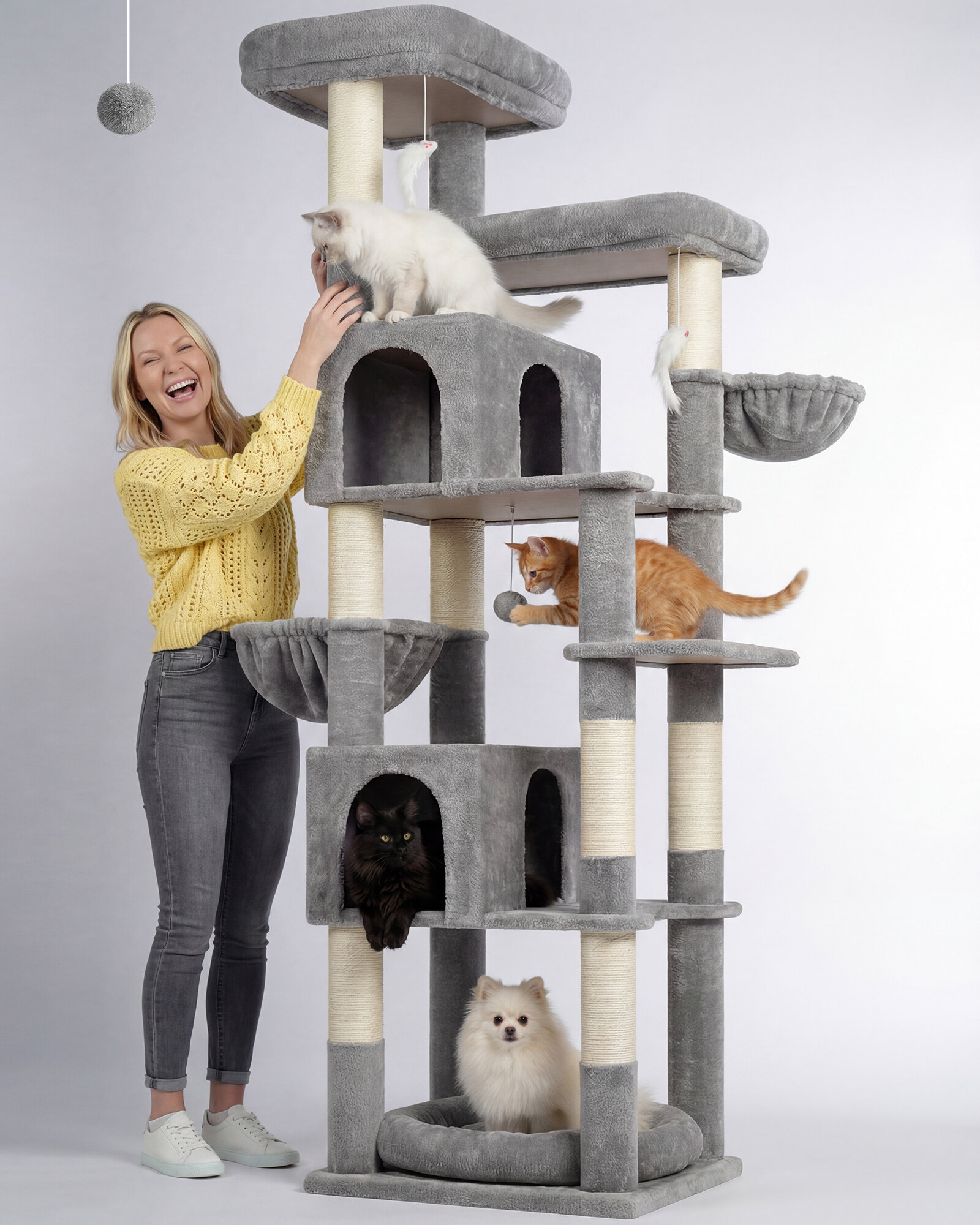 globlazer-s81c-arbre-chat-gris-clair-206-cm-xxl image 3