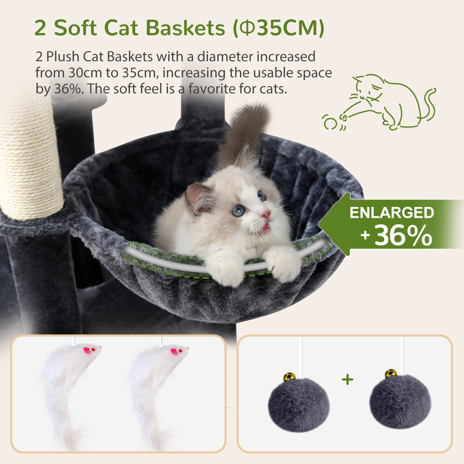 globlazer-s-series-s74e-arbre-chat-gris-fonc-74-pouces image 4