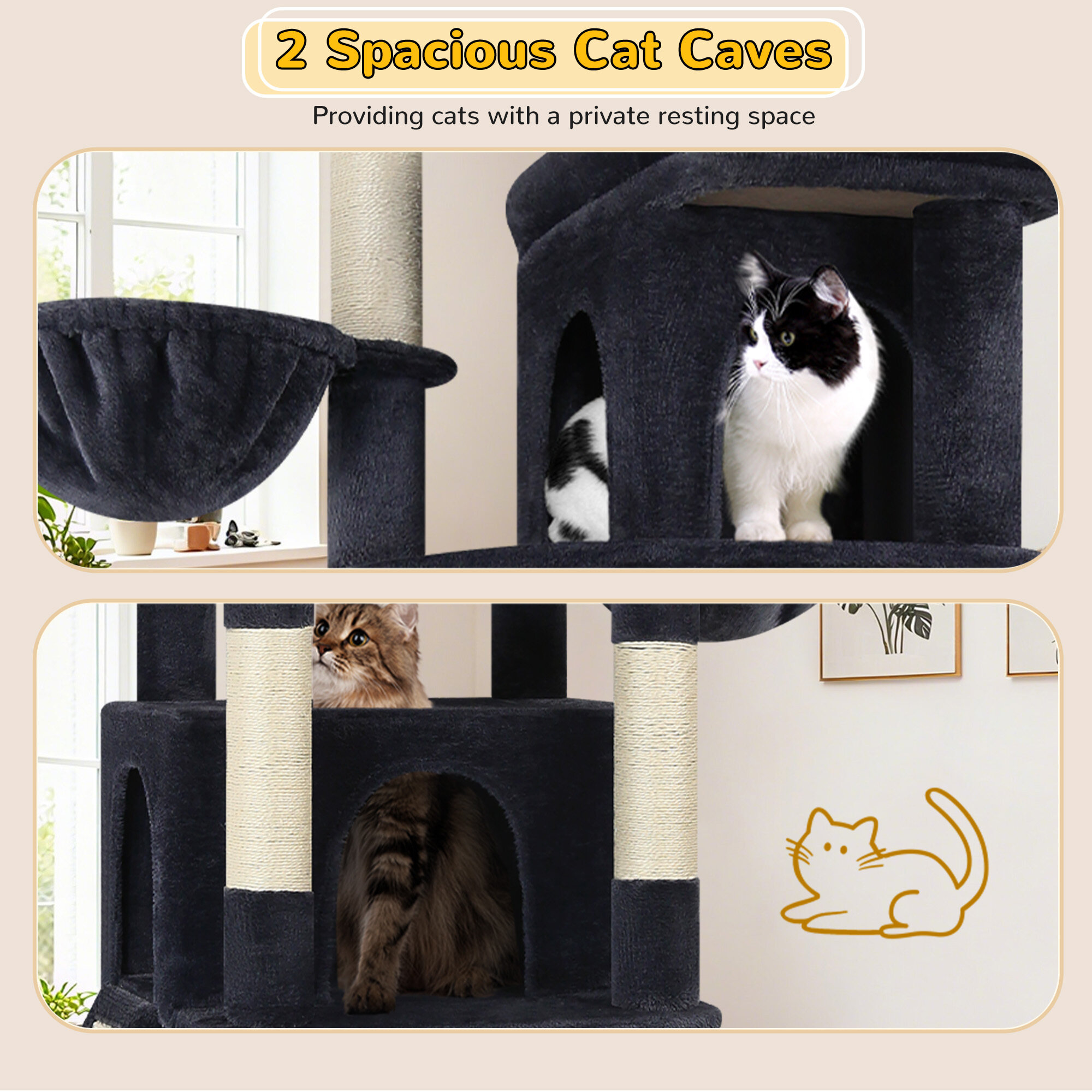 globlazer-s78-tour-chat-gris-fonc-78-pouces-griffoir image 5