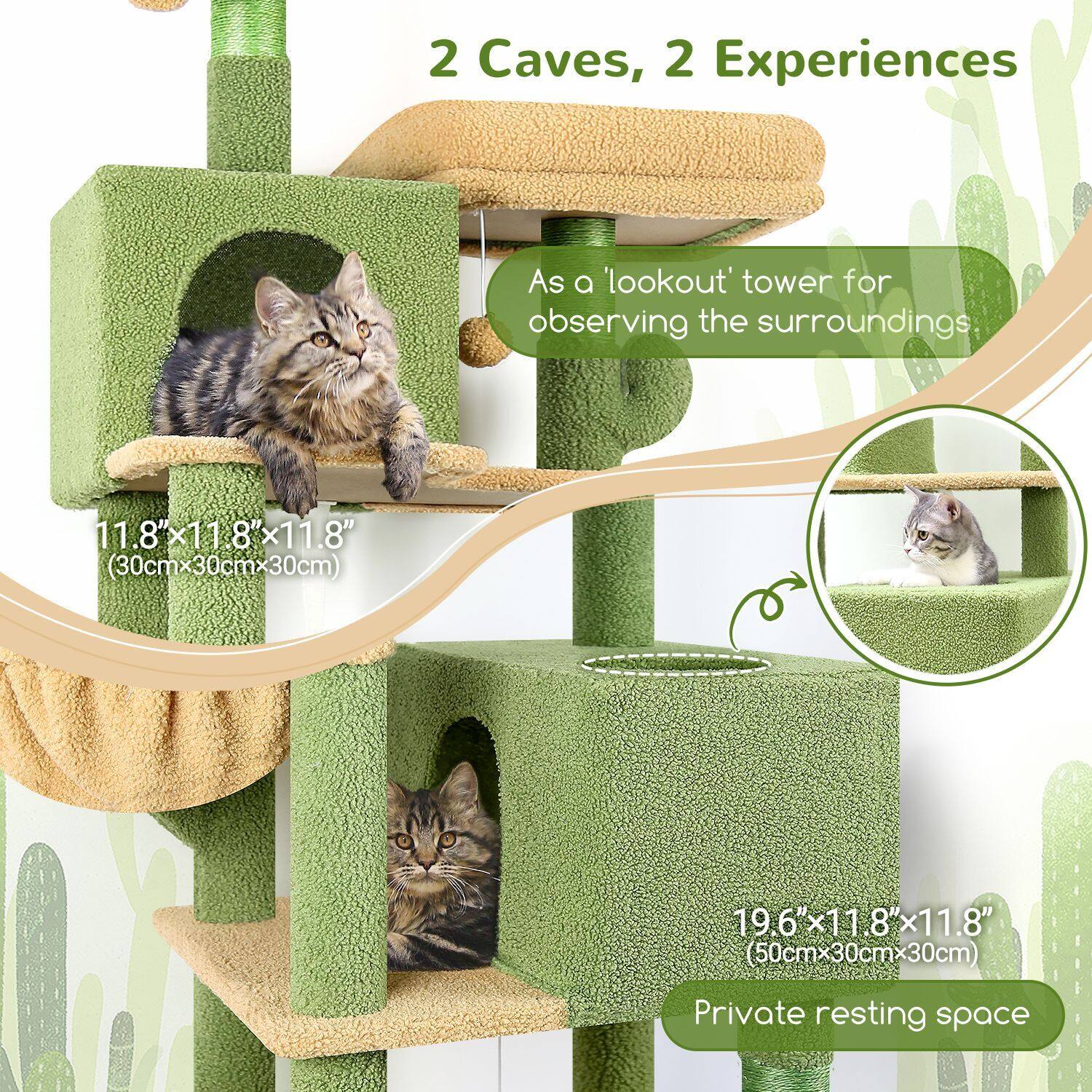 globlazer-f76-arbre-chat-cactus-vert-193-cm image 3