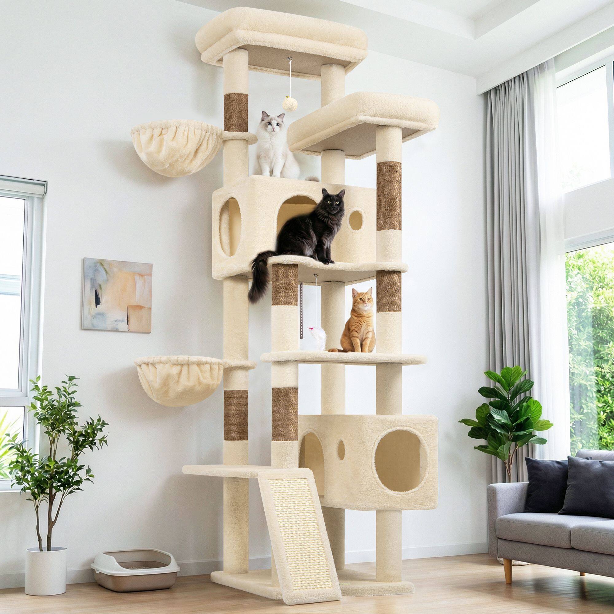globlazer-s-series-s77c-arbre-chat-beige-77-pouces-grand image 1