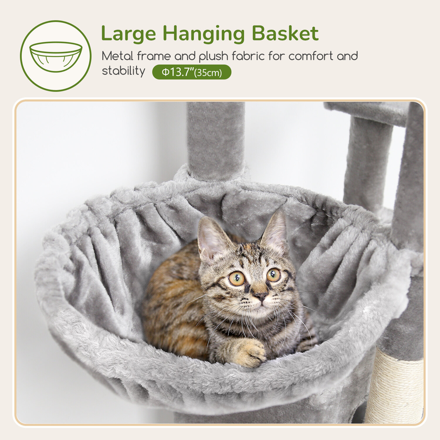 globlazer-f-series-f74b-arbre-chat-gris-clair-74-pouces image 5