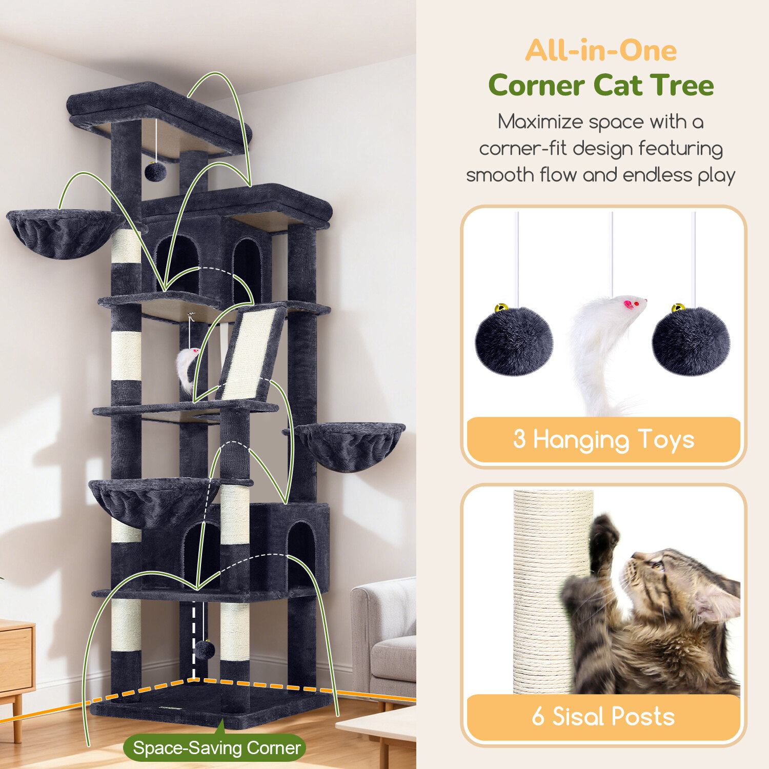 globlazer-s80g-arbre-chat-xxl-203-cm-gris-fonc-robuste image 6