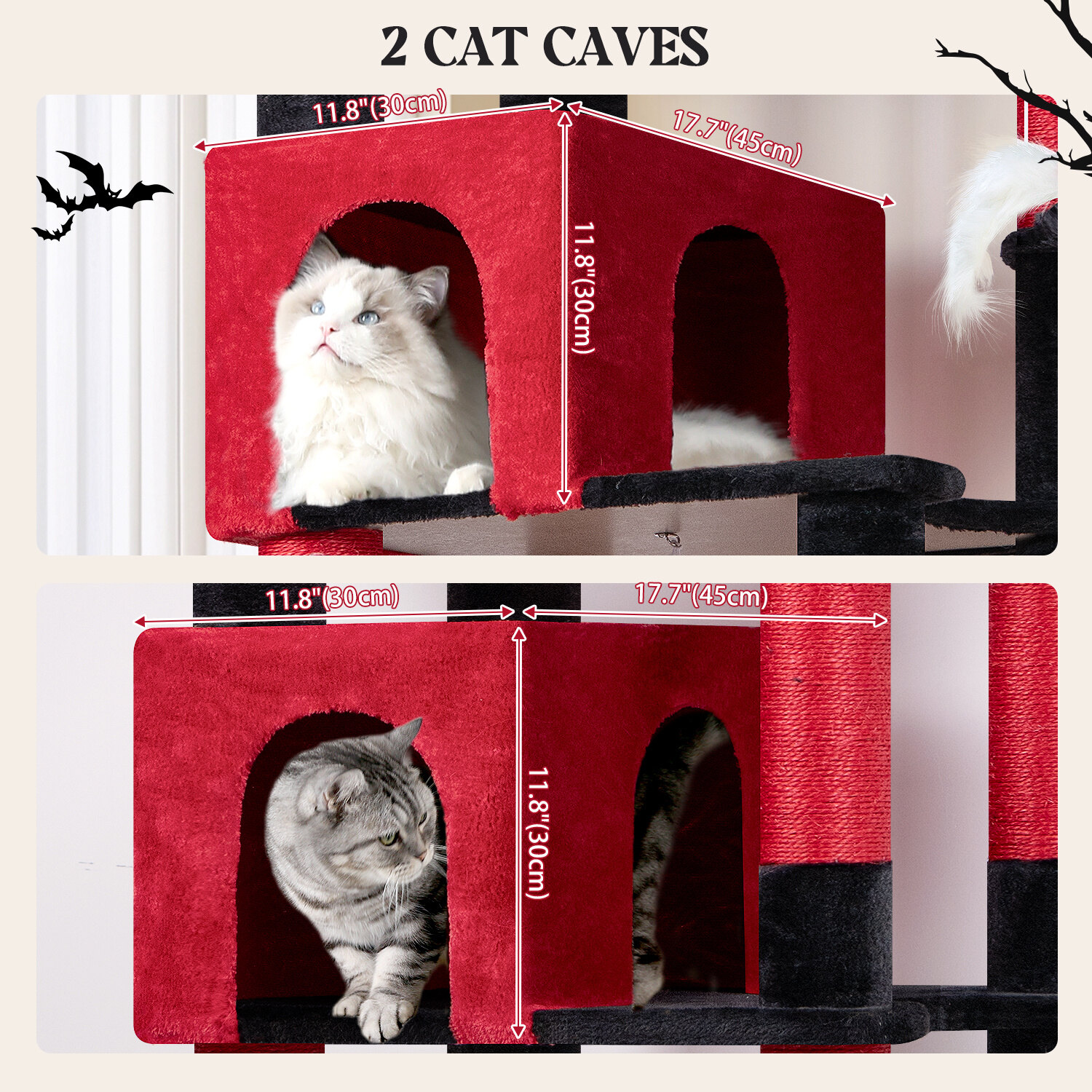 globlazer-s-series-s81c-arbre-chat-rouge-noir-81-pouces image 3