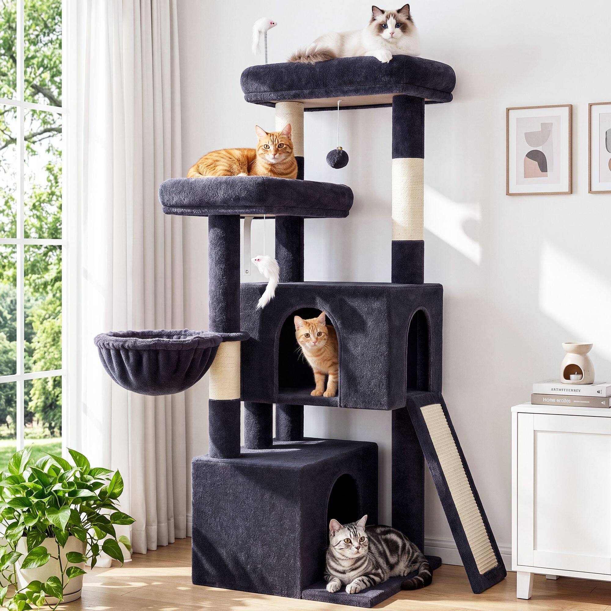 globlazer-f-series-f55-arbre-chat-gris-fonc-55-pouces-adulte image 1