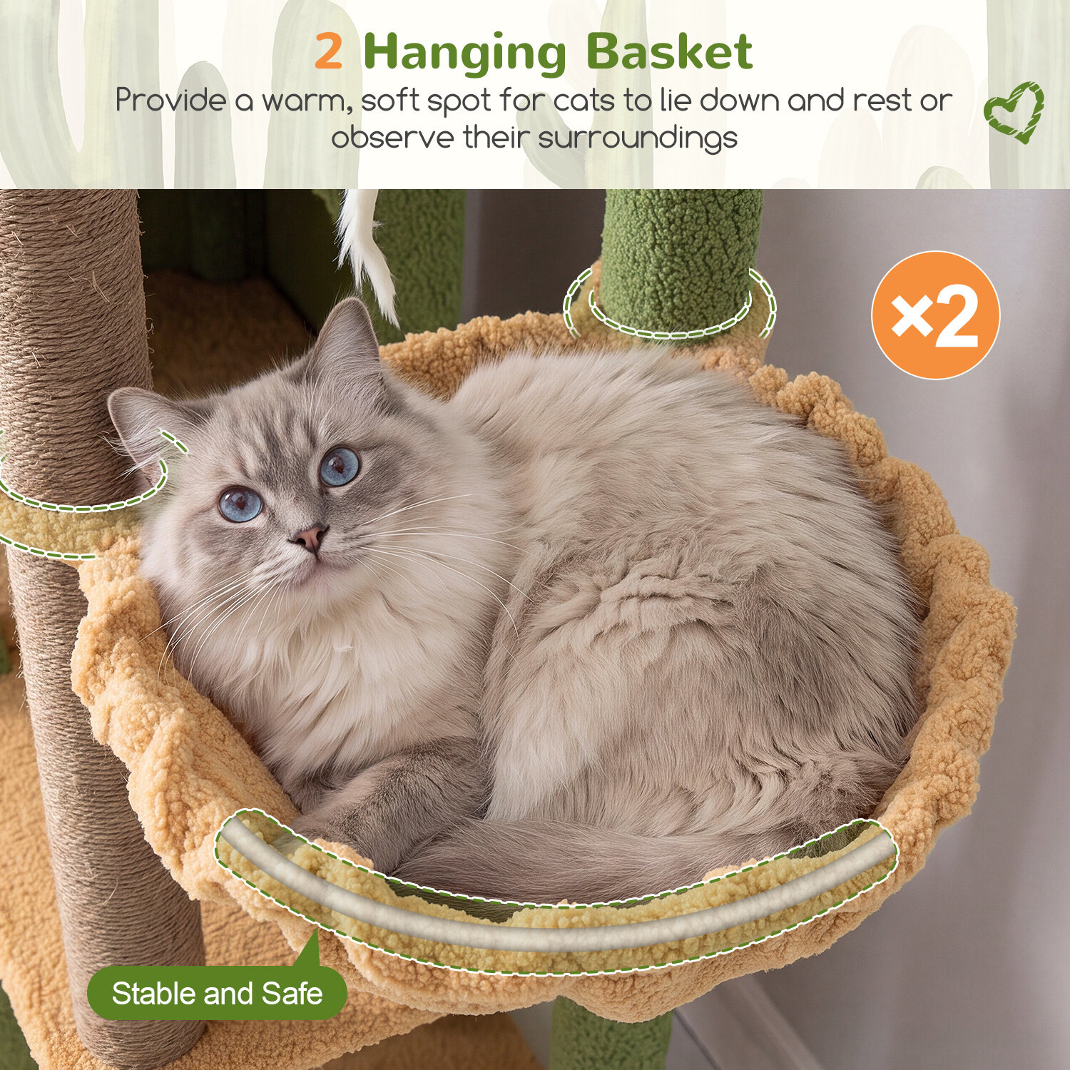 globlazer-s63-arbre-chat-vert-cactus-160-cm image 5