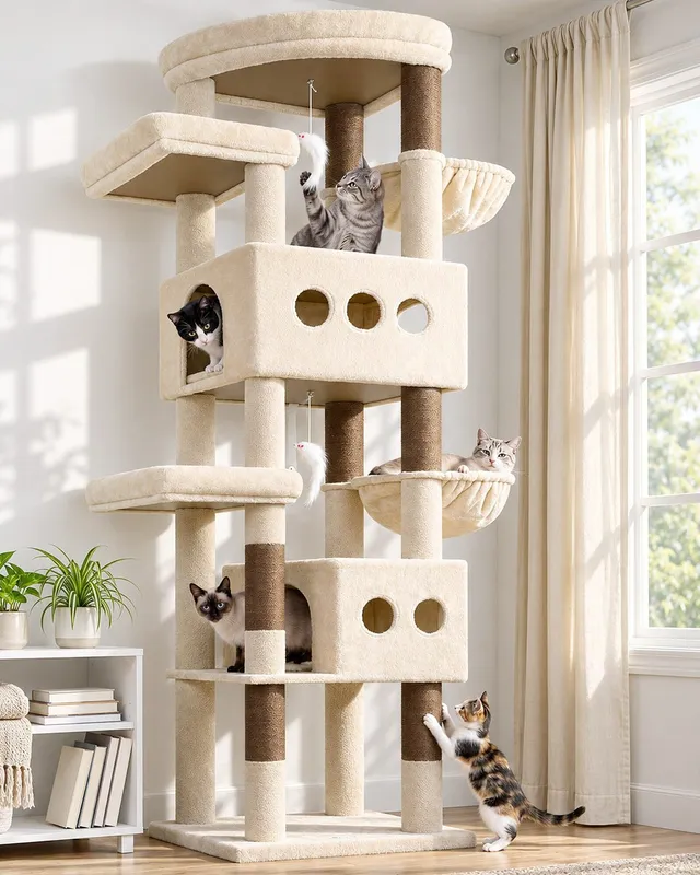 globlazer-s-series-84-pouces-arbre-chat-grand-chat-multi-niveaux image 1