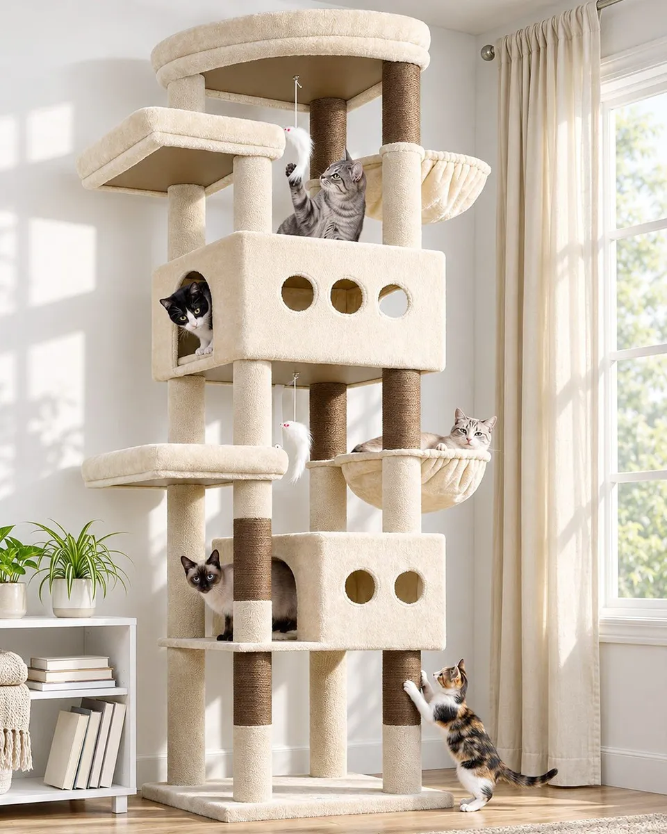globlazer-s-series-84-pouces-arbre-chat-grand-chat-multi-niveaux image 1