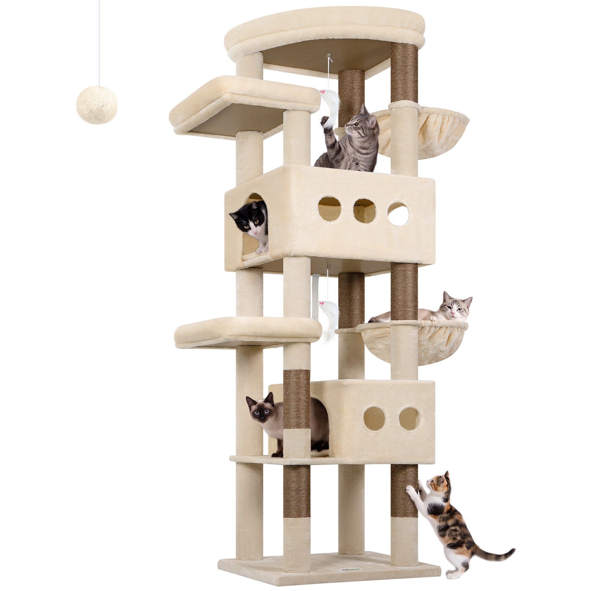 globlazer-s-series-84-pouces-arbre-chat-grand-chat-multi-niveaux image 2