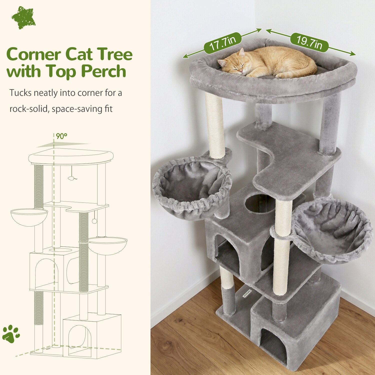 globlazer-c-series-c64-arbre-chat-gris-clair-162-cm-grands-chats image 3