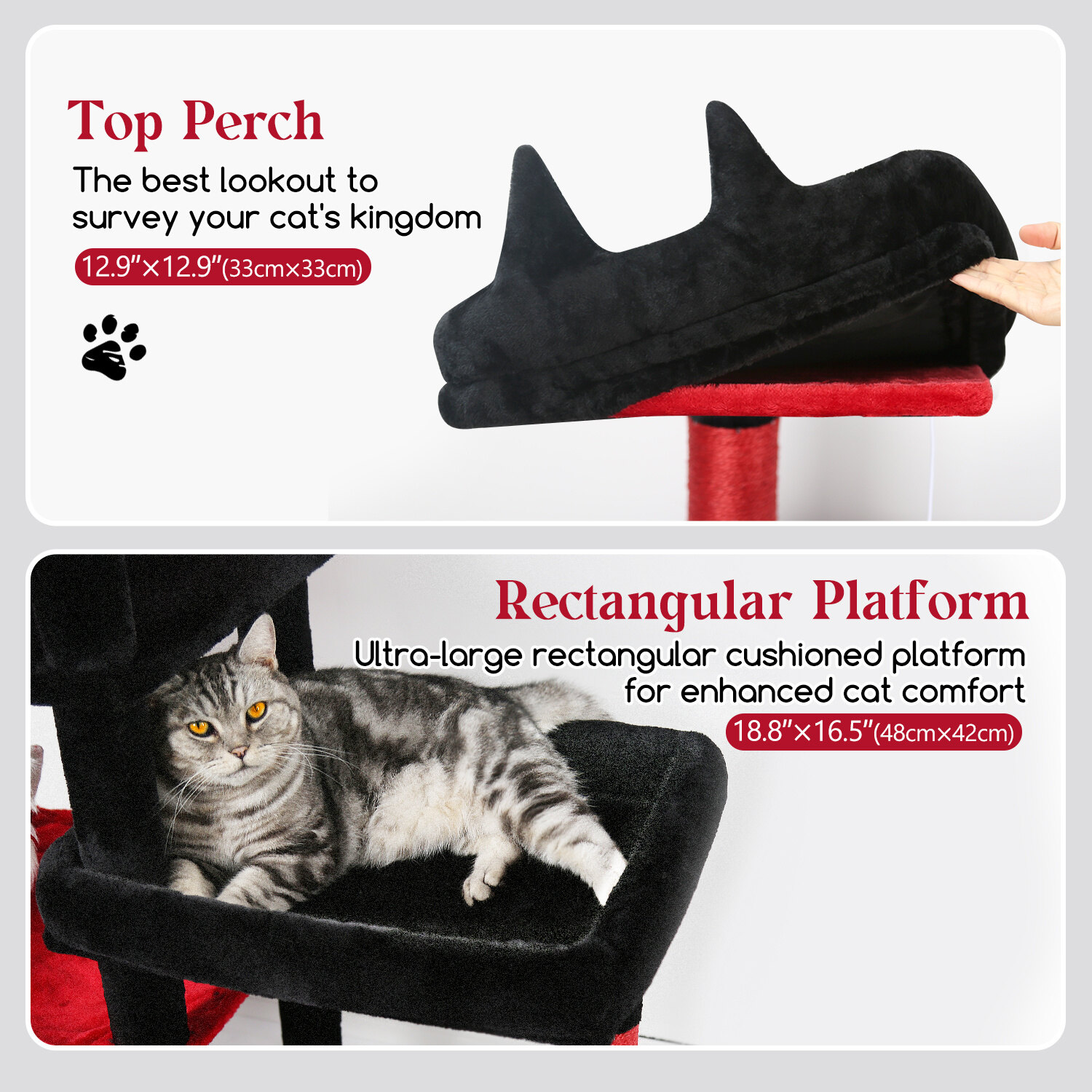 globlazer-s65-arbre-chat-65-pouces-rouge-noir image 5
