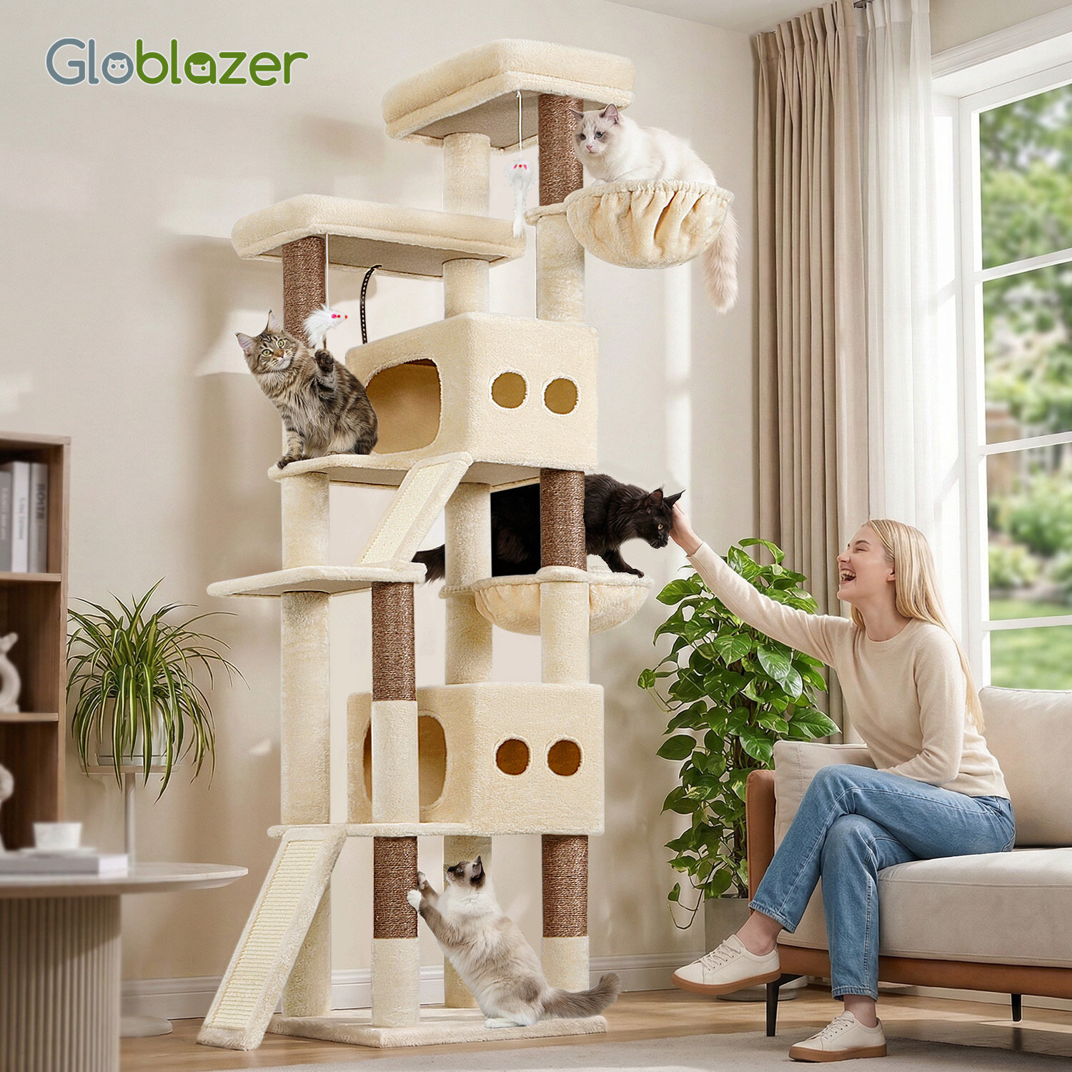globlazer-s-series-s83f-arbre-chat-beige-83-pouces-robuste image 4