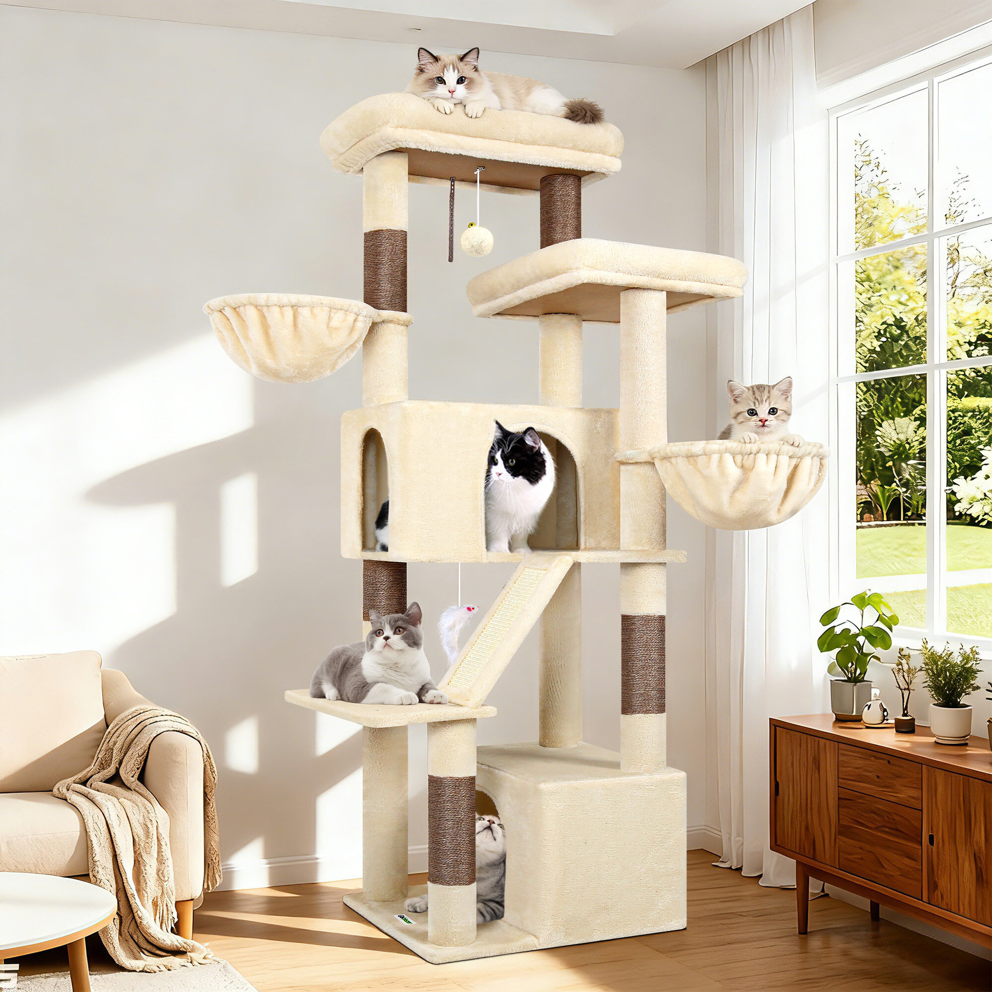 globlazer-s-series-s69-arbre-chat-beige-69-pouces-int-rieur image 1