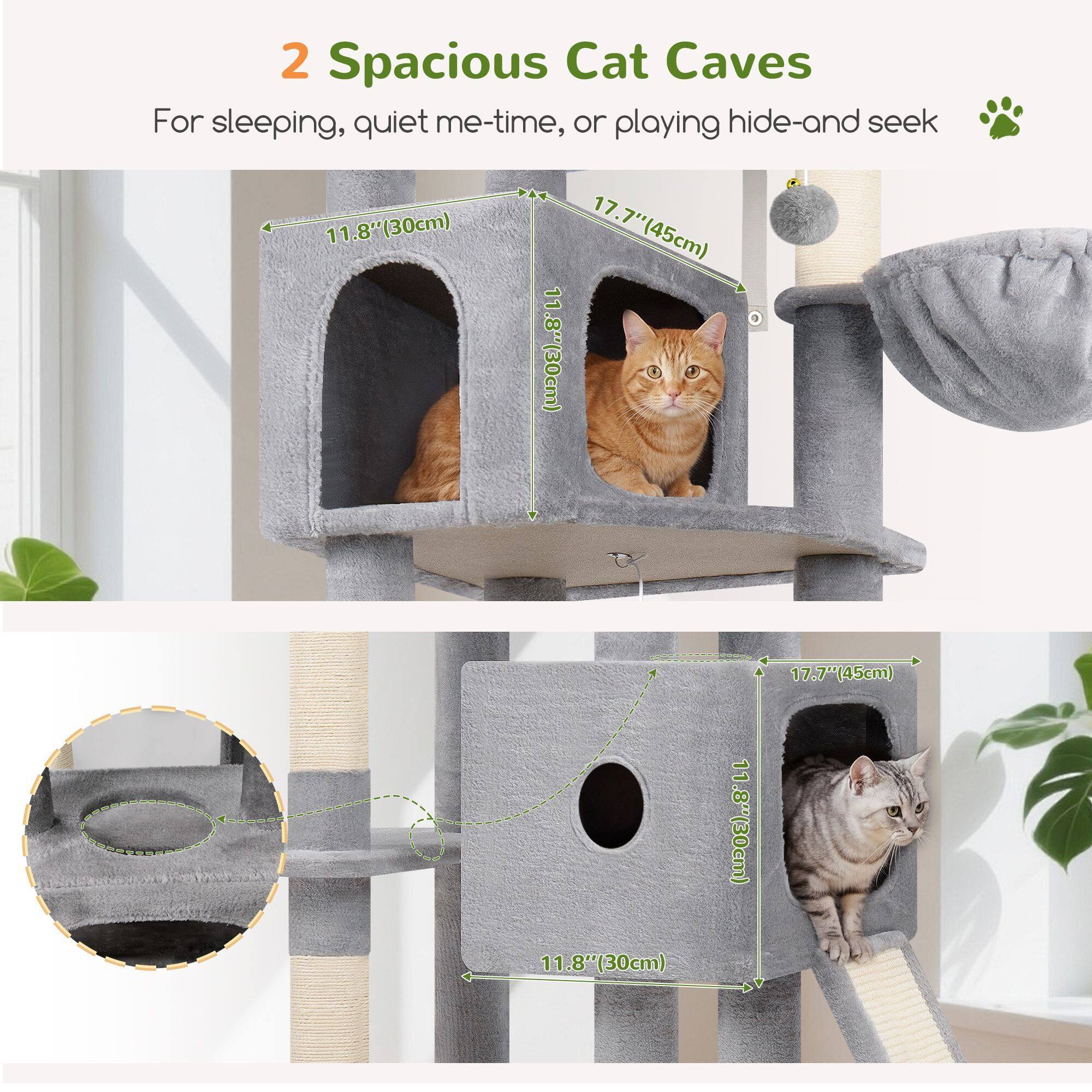 globlazer-f80g-arbre-chat-gris-clair-80-pouces-grand image 3