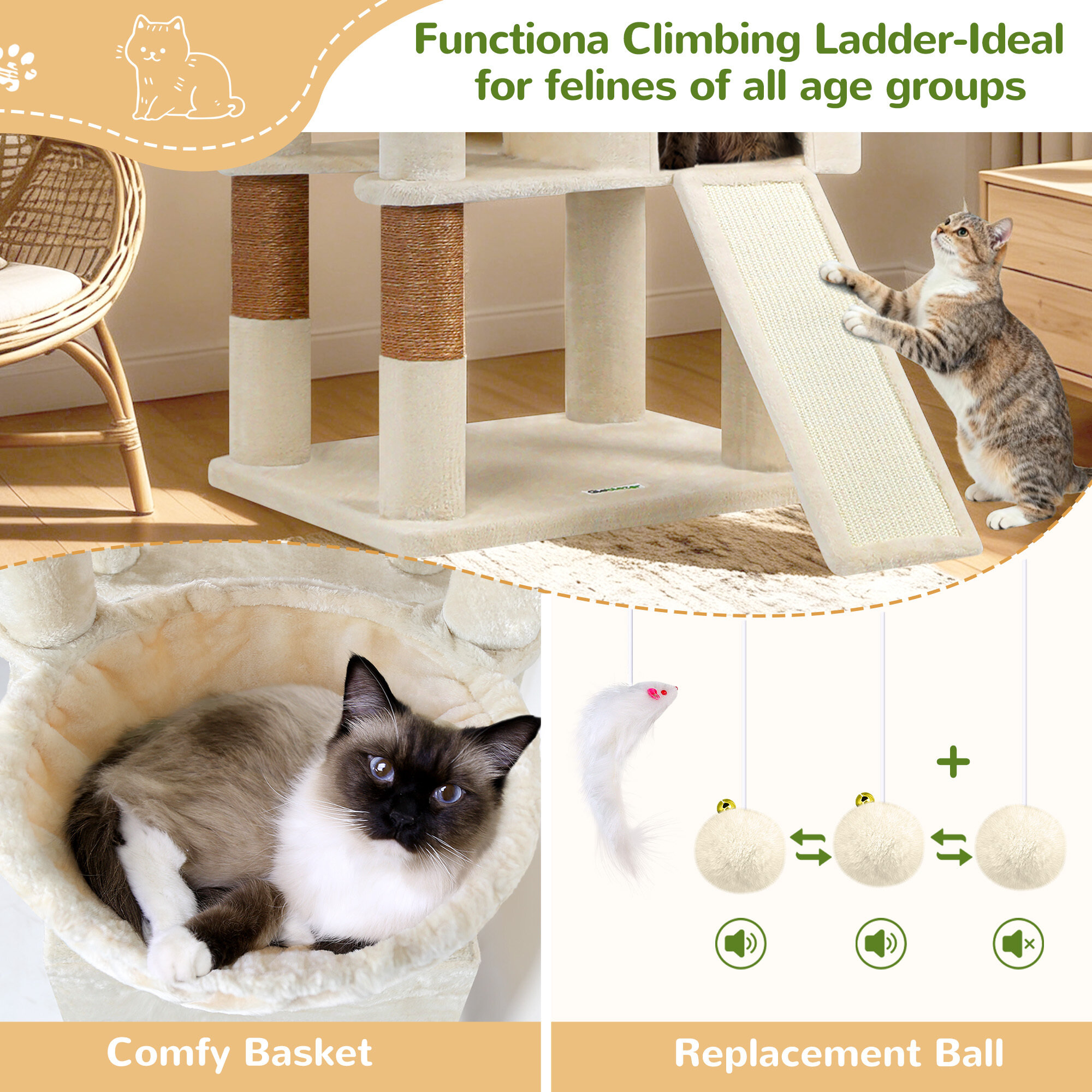 globlazer-f83d-arbre-chat-grand-beige-211-cm image 5