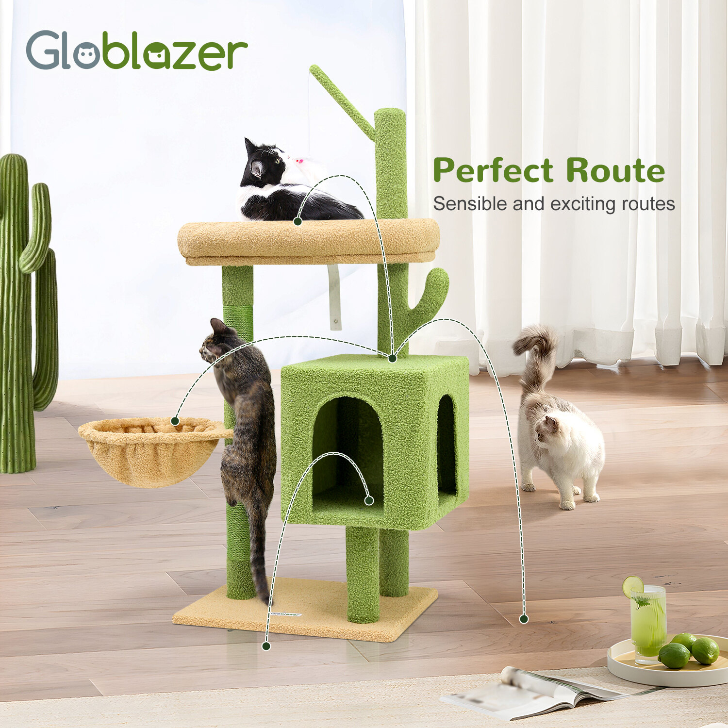 globlazer-f46c-arbre-chat-vert-46-pouces-chaton image 3