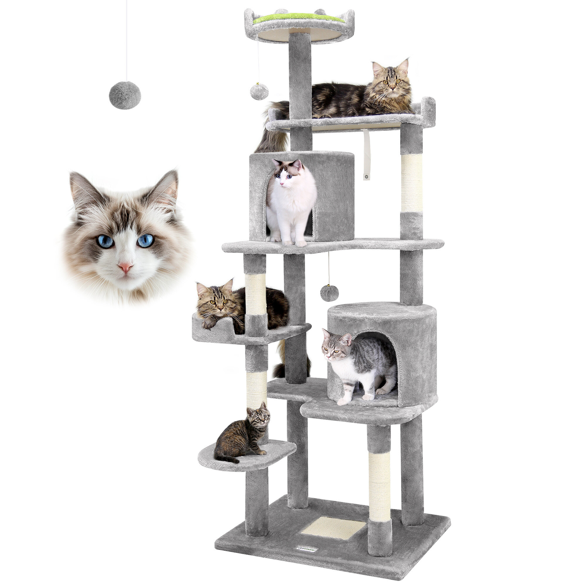 globlazer-c72-arbre-chat-gris-clair-183-cm image 1