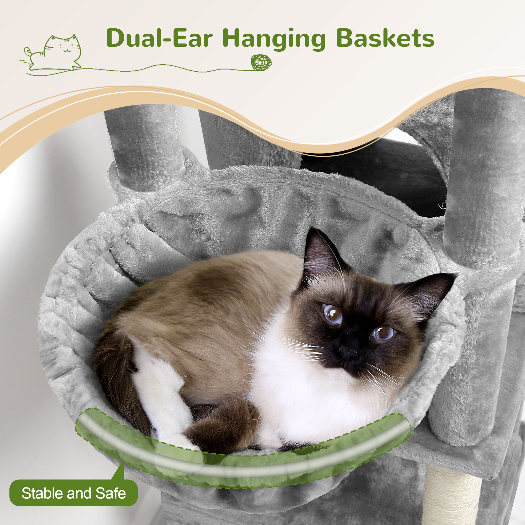 globlazer-f-series-f78c-arbre-chat-gris-clair-78-pouces-robuste image 5