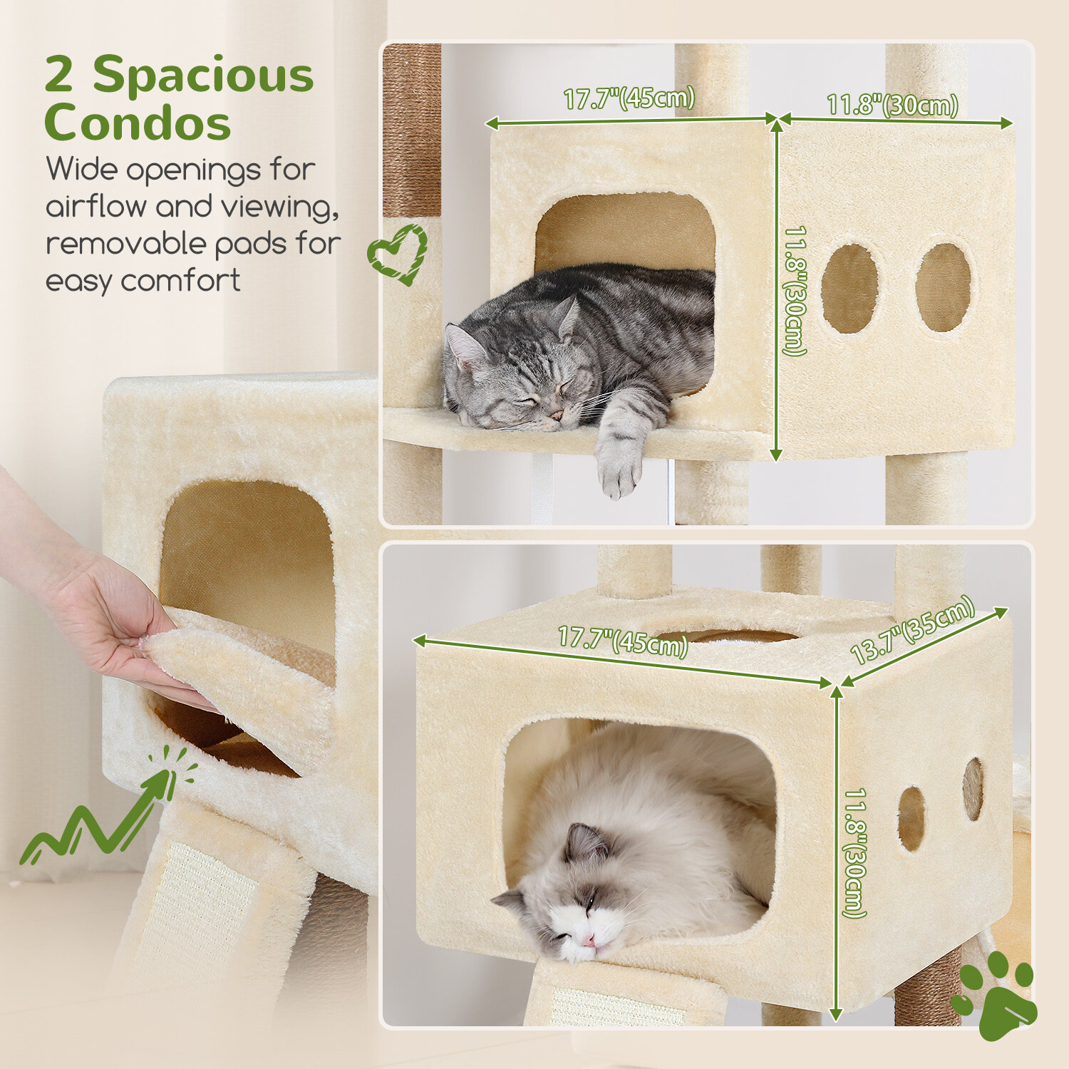 globlazer-s-series-s83g-arbre-chat-robuste-beige-83-pouces image 3