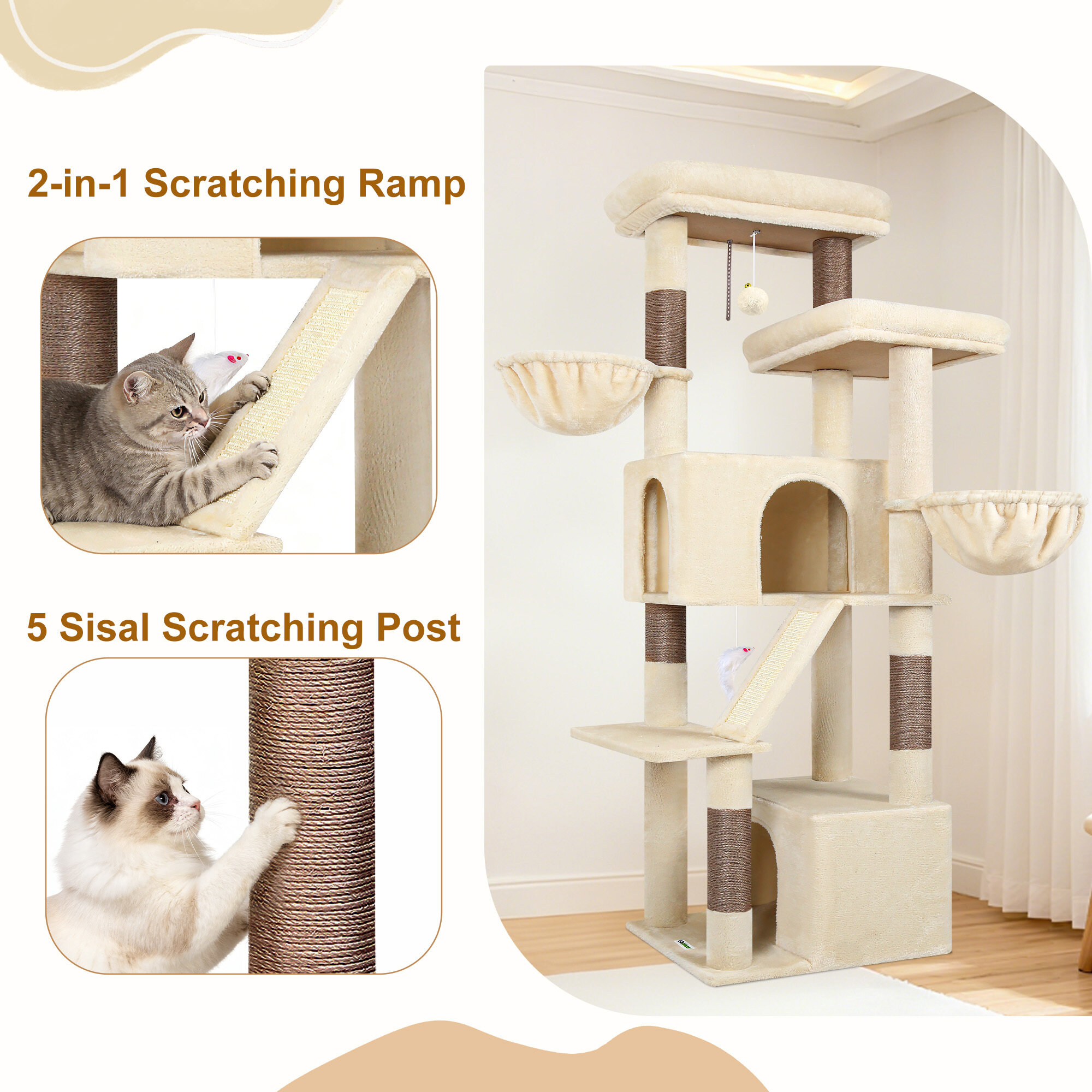 globlazer-s-series-s69-arbre-chat-beige-69-pouces-int-rieur image 7