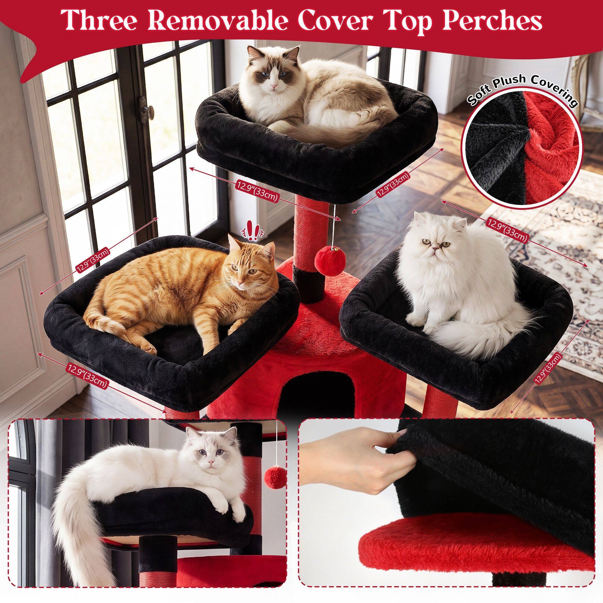 globlazer-f80h-arbre-chat-rouge-noir-80-pouces-grand image 4