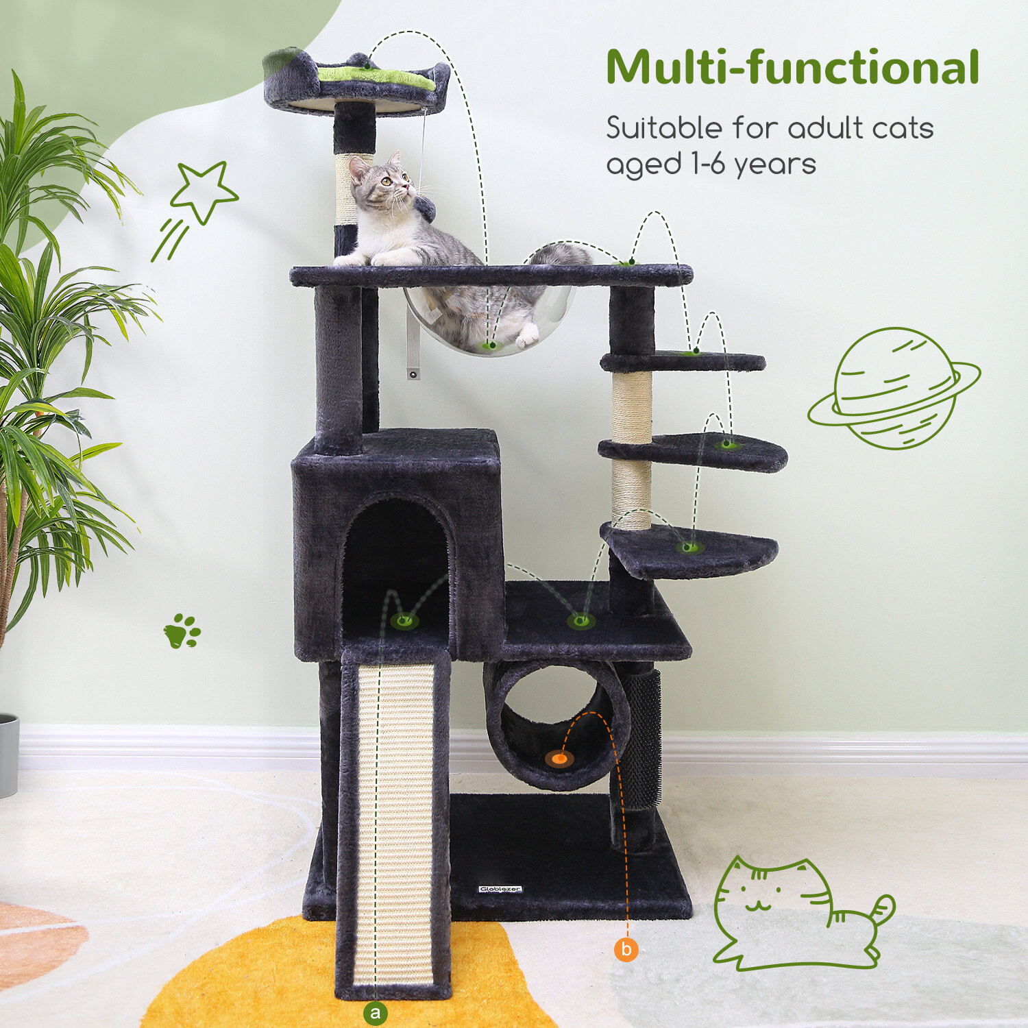globlazer-f-series-f57-arbre-chat-gris-fonc-57-pouces image 7