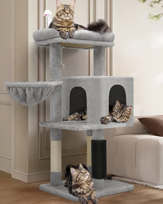 globlazer-f46b-arbre-chat-gris-clair-117-cm image 1