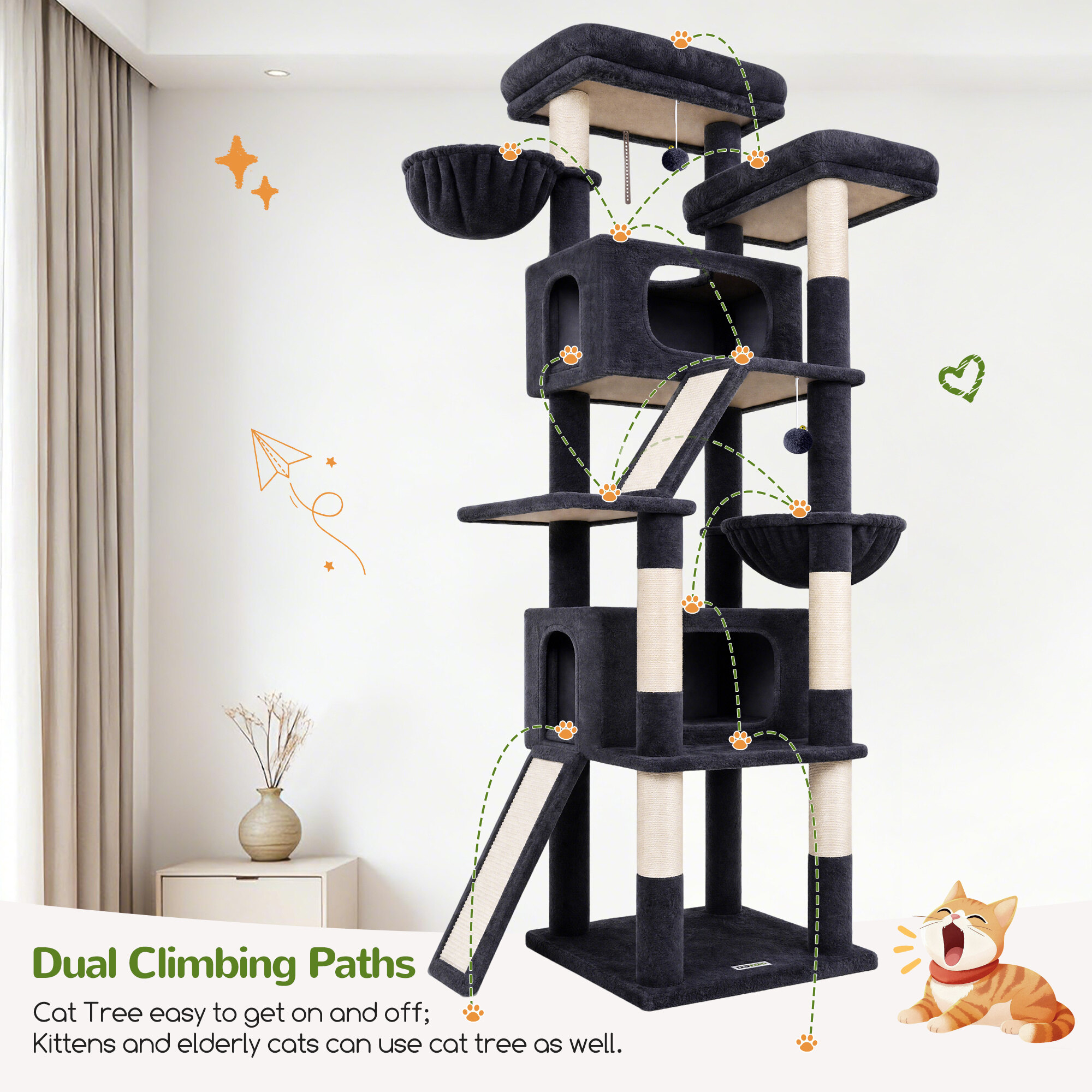 globlazer-s-series-s79-arbre-chat-gris-fonc-79-pouces image 6