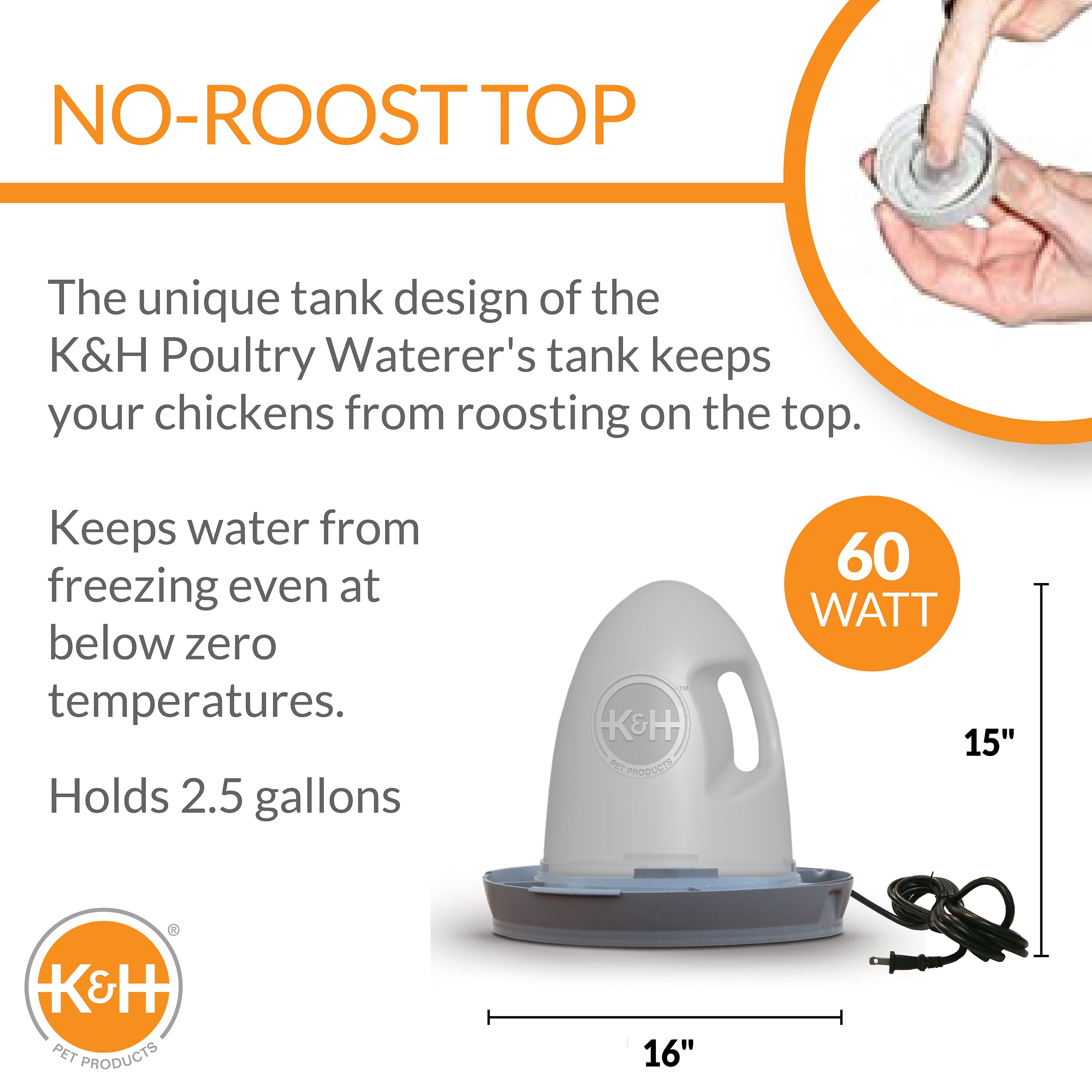 k-h-poultry-waterer-abreuvoir-poule-chauffant-2-5-gal image 2