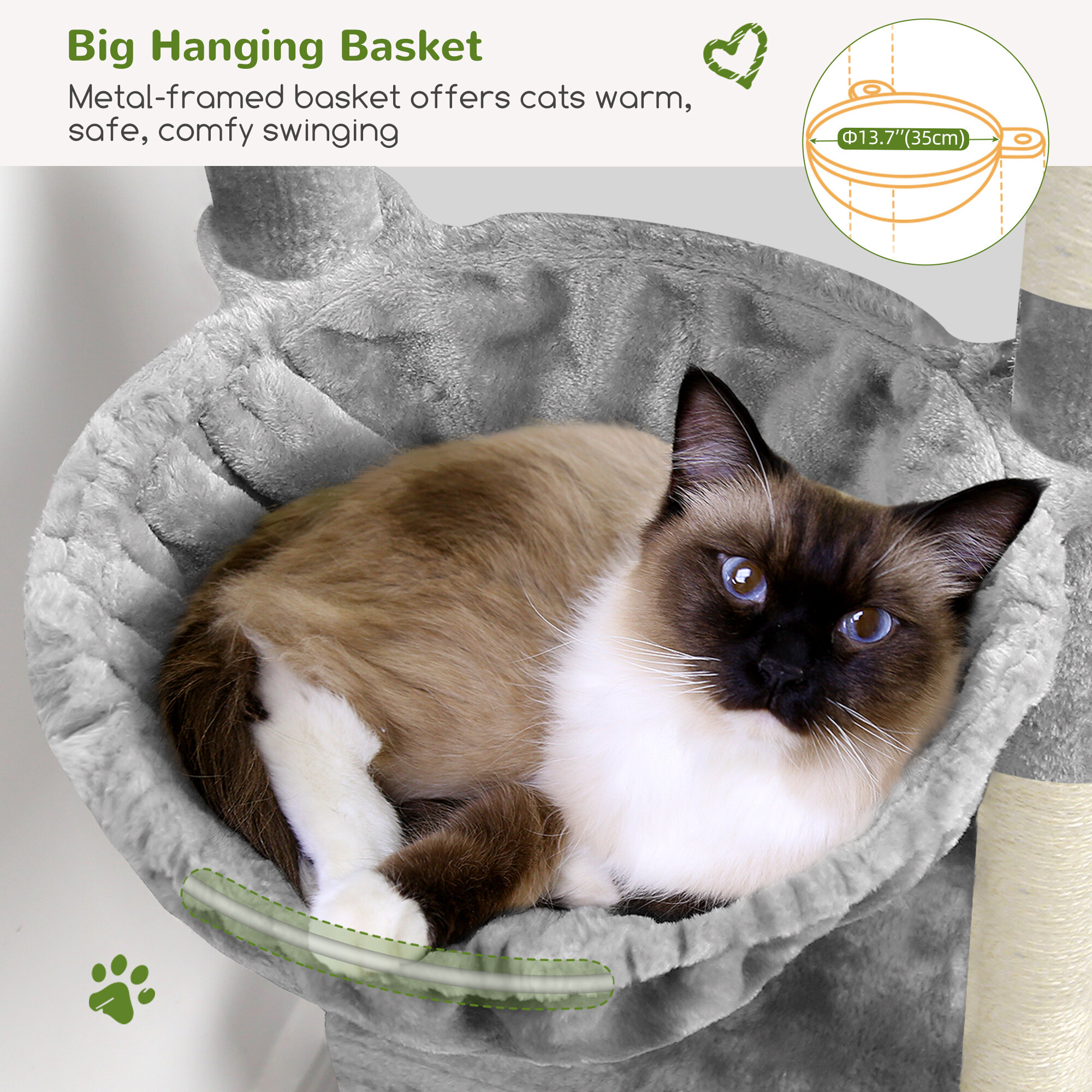 globlazer-f45-arbre-chat-gris-clair-114-cm-compact image 5