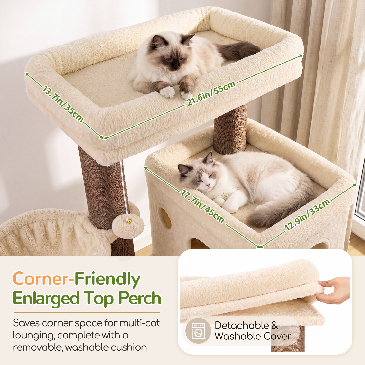 globlazer-s65g-arbre-chat-beige-165-cm-poteaux-pais image 3