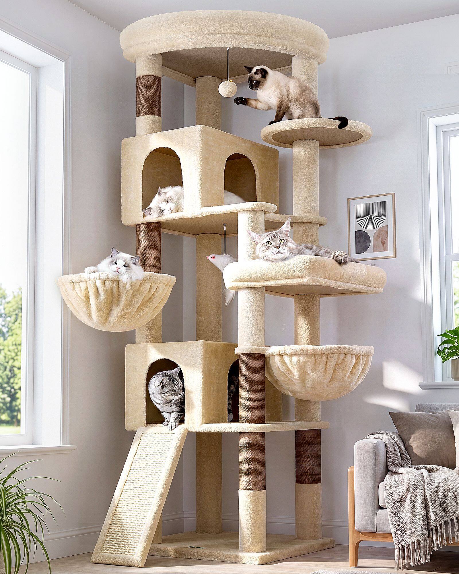 globlazer-c-series-c74-arbre-chat-beige-74-pouces-grand image 1