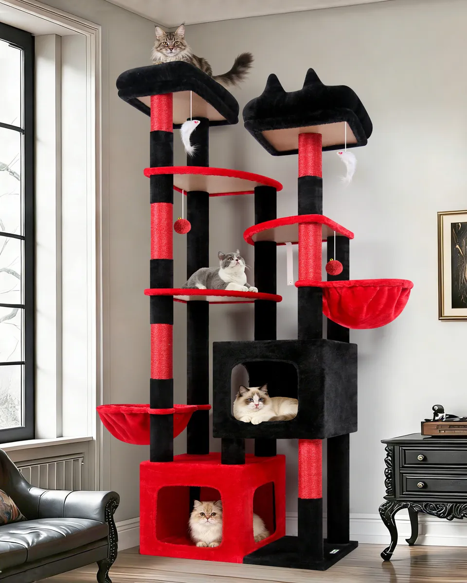 globlazer-s-series-s74e-arbre-chat-rouge-noir-188-cm-robuste image 1