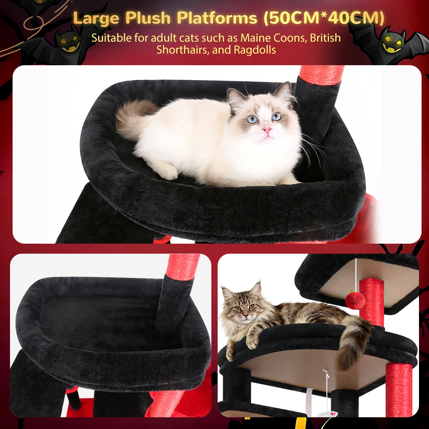 globlazer-s-series-s76b-arbre-chat-rouge-noir-76-pouces image 5