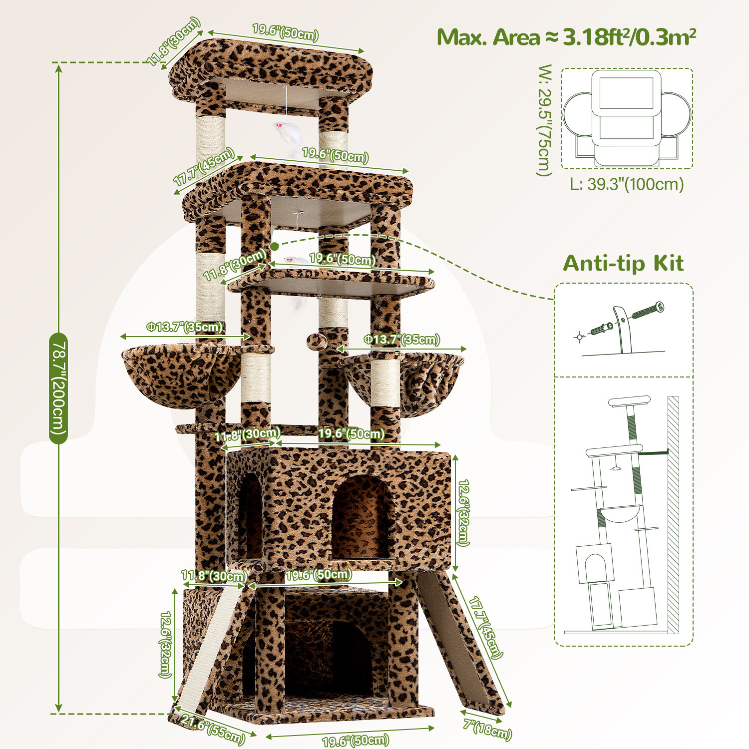 globlazer-z78-arbre-chat-78-pouces-imprim-l-opard image 7