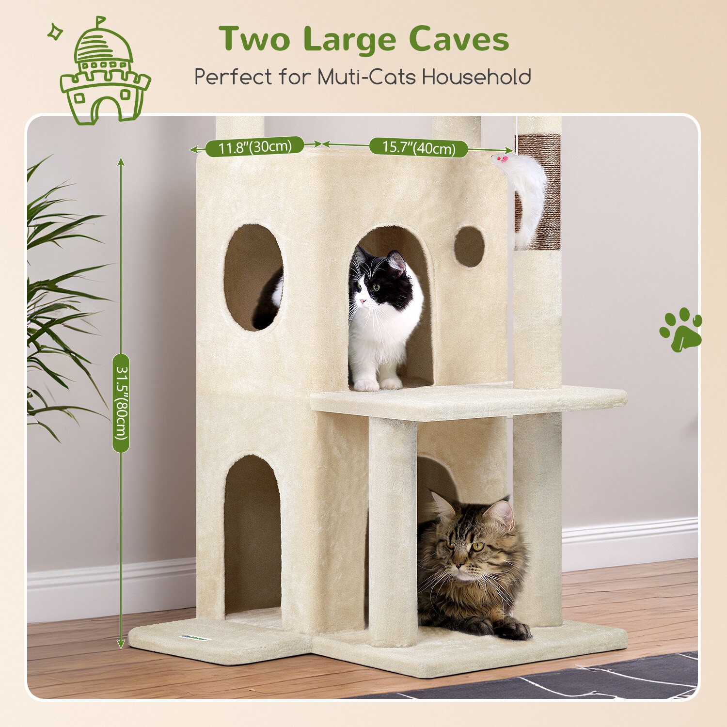 globlazer-f-series-fc50-arbre-chat-beige-127-cm-grand image 5