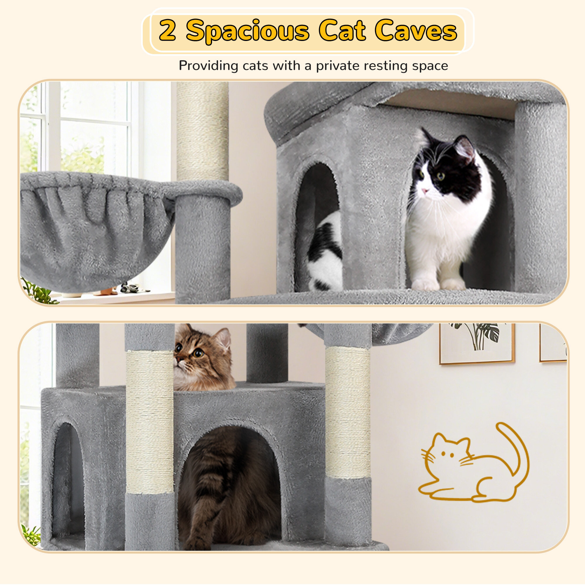 globlazer-s-series-s78-arbre-chat-gris-clair-198-cm-poteau image 5
