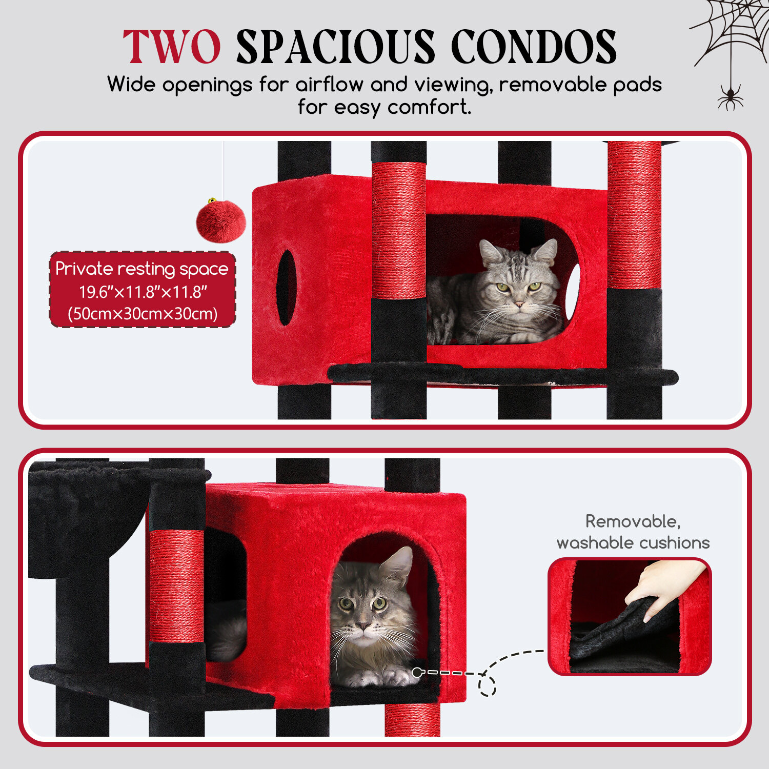 globlazer-s74-arbre-chat-g-ant-188-cm-rouge-noir image 4