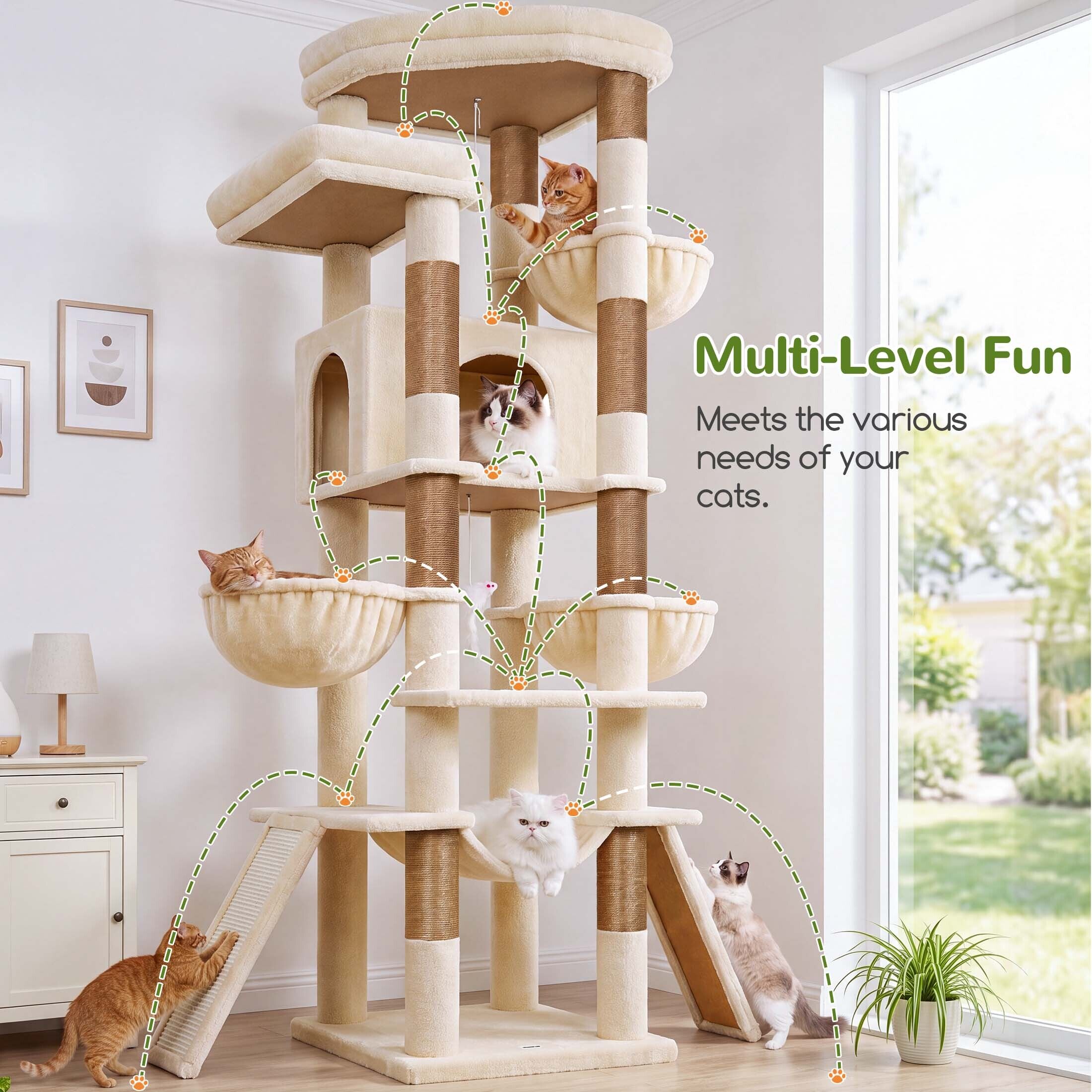 globlazer-arbre-chat-191-cm-gris-clair-condo-griffoir image 4