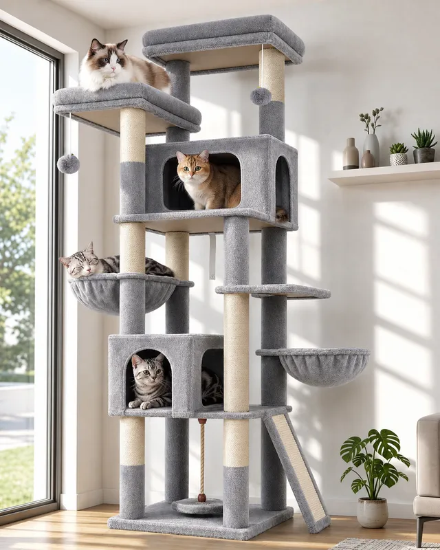 globlazer-f-series-f75b-arbre-chat-gris-clair-190-cm image 1