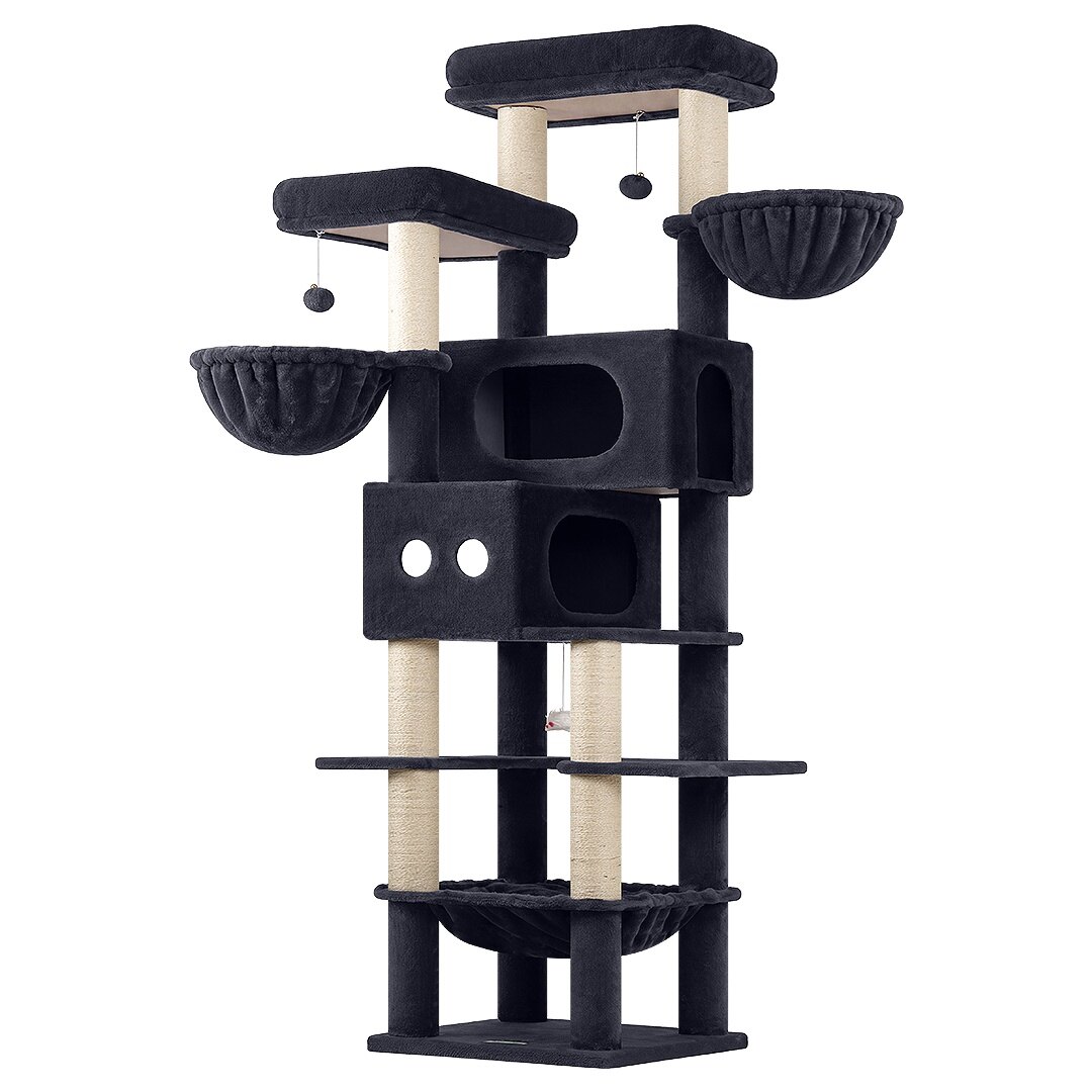 globlazer-f81e-arbre-chat-xxl-gris-206-cm-grand-chat image 2