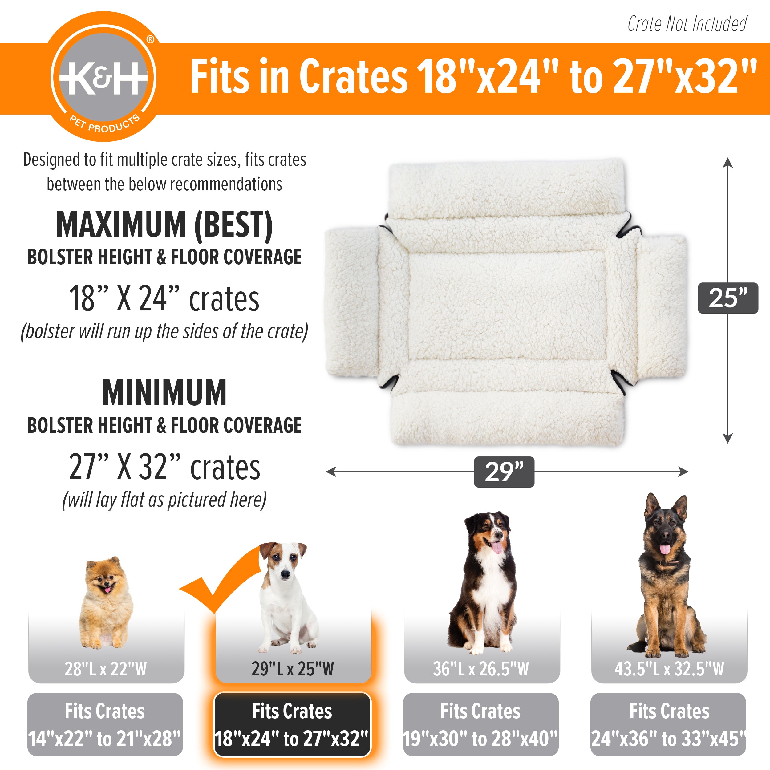 k-h-deluxe-bolster-crate-pad-tapis-cage-chien-small-polaire image 2