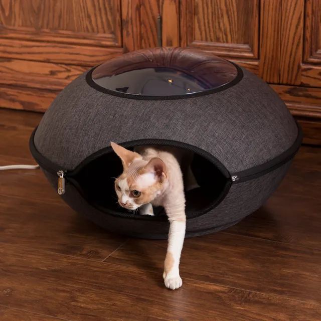k-h-thermo-lookout-pod-lit-chauffant-chat-gris-rouge-4w image 1