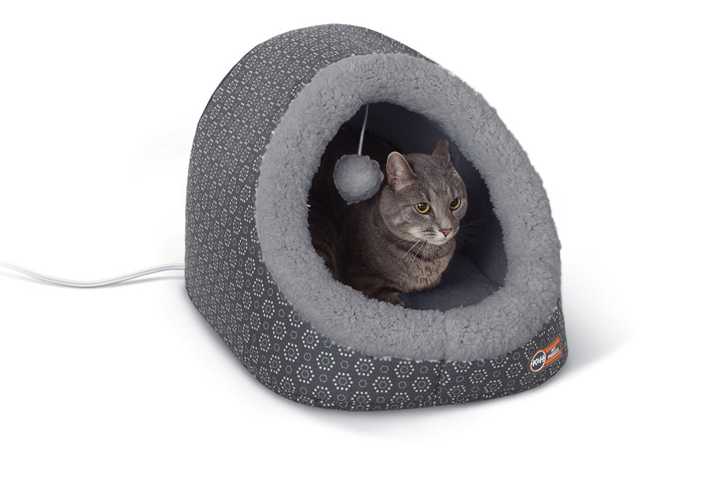 k-h-thermo-pet-cave-lit-chauffant-chat-bleu-marine-4w image 7
