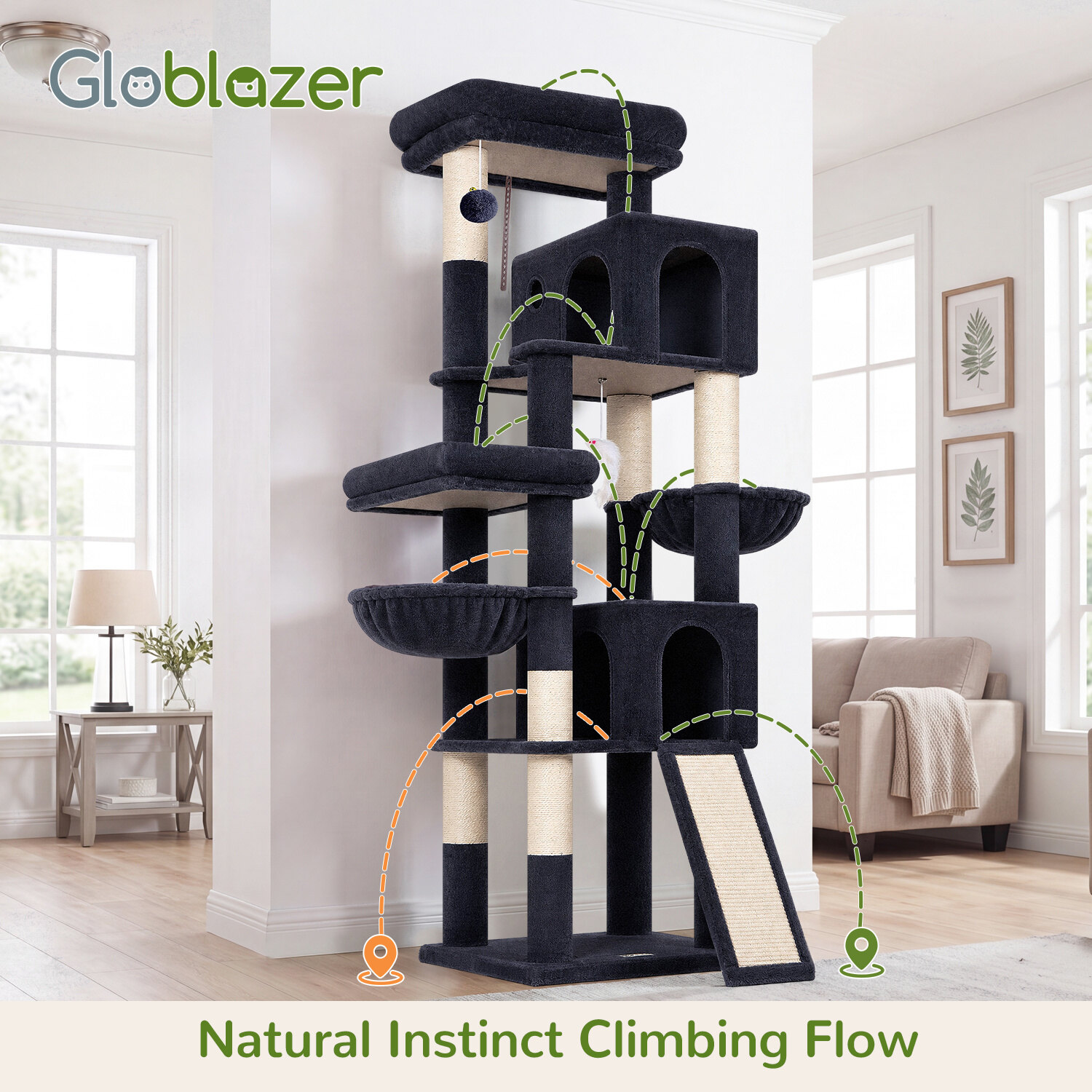 globlazer-f72h-arbre-chat-gris-fonc-183-cm-haut image 8
